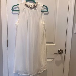 White beaded collar dress